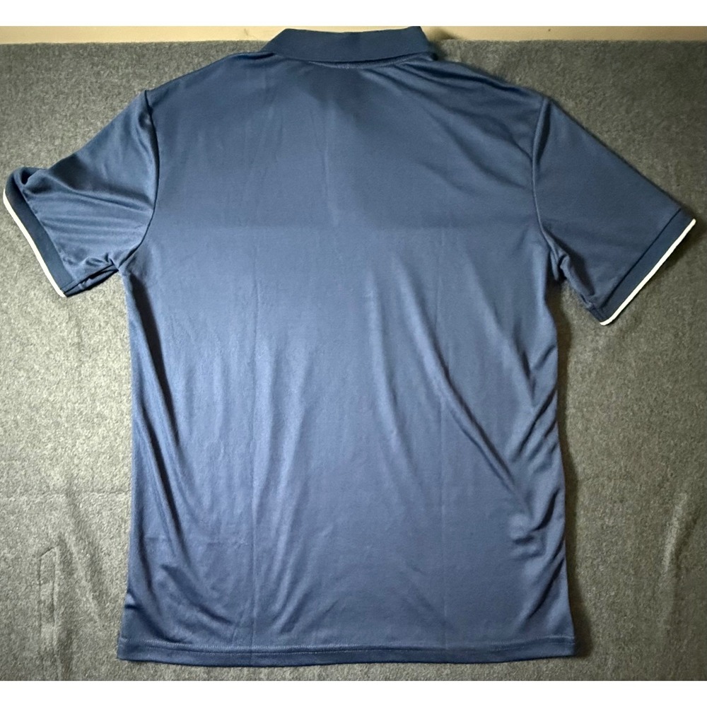 SHEIN Mens Short Sleeve Polo Shirt Navy Blue Athletic Pique Top Size Medium - Picture 5 of 7